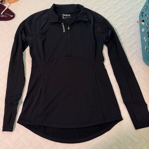 Reebok Women's Black Half Zip-Up Long Sleeve Top